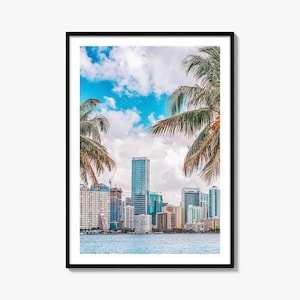Miami Colorful Poster Print No 1, Miami Photo Wall Art, Miami Wall Decor, Miami Travel Print, Miami Street Map Poster, City Map