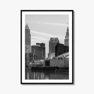 Cleveland fotoposter print nr. 3, Cleveland zwart-witte kunst, Cleveland muurfotografie, Cleveland Travel, Cleveland kaartposter