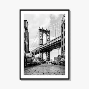Brooklyn Photo Poster Print No 1, Brooklyn Black and White Art, Brooklyn Wall Photography, Brooklyn Travel, Brooklyn Map Poster
