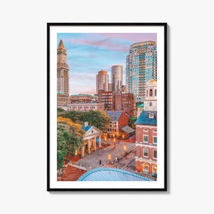 Impressão de pôster colorido de Boston nº 1, arte de parede com foto de Boston, decoração de parede de Boston, impressão de viagem de Boston, pôster de mapa de ruas de Boston, mapa da cidade