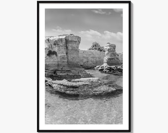 Torre Sant Andrea Black and White Fine Art Photo Print, Puglia Poster