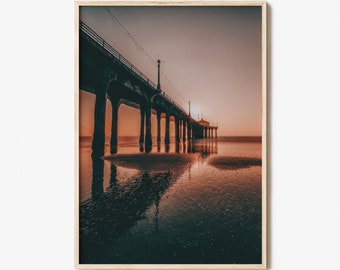Hermosa Beach Colorful Poster Print No 3, Hermosa Beach Photo Art, Hermosa Beach Decor, Hermosa Beach Travel Print, Street Map Poster
