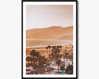 Kunstdruck „Santa Monica“, Los Angeles-Poster, Wanddekoration für Kalifornien