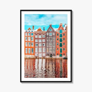 Amsterdam Colorful Poster Print No 2, Amsterdam Photo Art, Amsterdam Decor, Amsterdam Travel Print, Amsterdam Street Map Poster, City Map