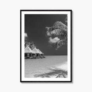 Malediven Foto Poster, Malediven Schwarz Weiss Wandkunst, Malediven Wand Fotografie, Malediven Reise, Malediven Karte Poster