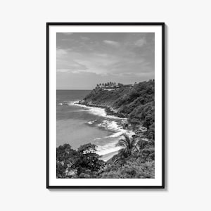 Puerto Escondido Foto Poster Druck, Puerto Escondido Schwarzweiß Kunst, Puerto Escondido Wand Fotografie, Reise, Karte Poster