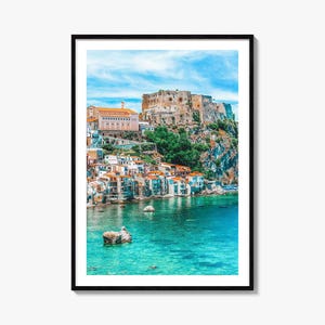 Calabria Colorful Poster Print No 1, Calabria Photo Wall Art, Calabria Decor, Calabria Travel Print, Calabria Street Map Poster, City Map