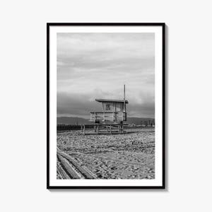 El Segundo Black and White Fine Art Photo Print, California Lifeguard Poster