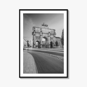 Munich Photo Poster Print No 3, Munich Black and White Wall Art, Munich Photography, Munich Travel, Munich Map