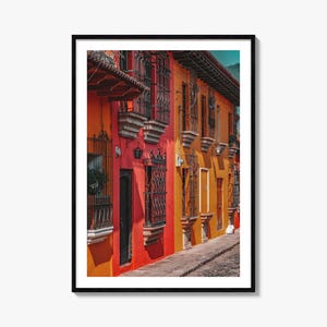 Antigua Guatemala Colorful Poster Print No 2, Antigua Guatemala Photo Wall Art, Wall Decor, Travel Print, Street Map Poster, City Map