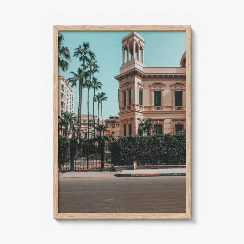 Alexandria Fine Art Photo Print, al-iskandariyah poster, full image (no border) in a natural wood frame