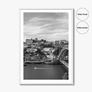Porto Skyline schwarz weiss Fine Art Foto, der Douro Fluss Portugal Poster Bild 8