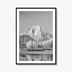 Grand Teton Nationalpark Foto Poster Druck No 2, Grand Teton Nationalpark Schwarzweiß Kunst, Fotografie, Reise, Karte Poster