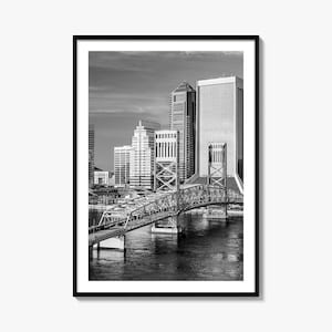 Jacksonville Photo Poster No 2, Jacksonville Schwarz-Weiß-Kunst, Jacksonville Fotografie, Reise, Jacksonville Karte Poster