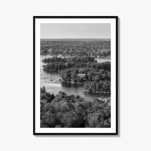 Thousand Islands Foto Poster Druck, Thousand Islands Schwarzweiß Kunst, Thousand Islands Wand Fotografie, Reise, Karte Poster