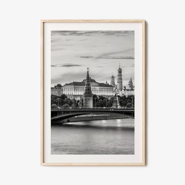 Moscow Photo Poster Print Russia, Moscow Black and White Wall Art, Moscow Wall Photography, Moscow Travel, Moscow Map Poster