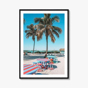 Key West kleurrijke poster print nr. 2, Key West fotokunst, Key West muur decor, Key West reizen print, Key West stratenplan poster, stadsplattegrond