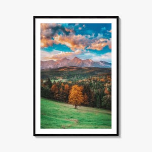 Impressão de pôster colorido da Polônia, arte de parede com foto da Polônia, decoração de parede da Polônia, impressão de viagem da Polônia, pôster de mapa de rua da Polônia, mapa da cidade