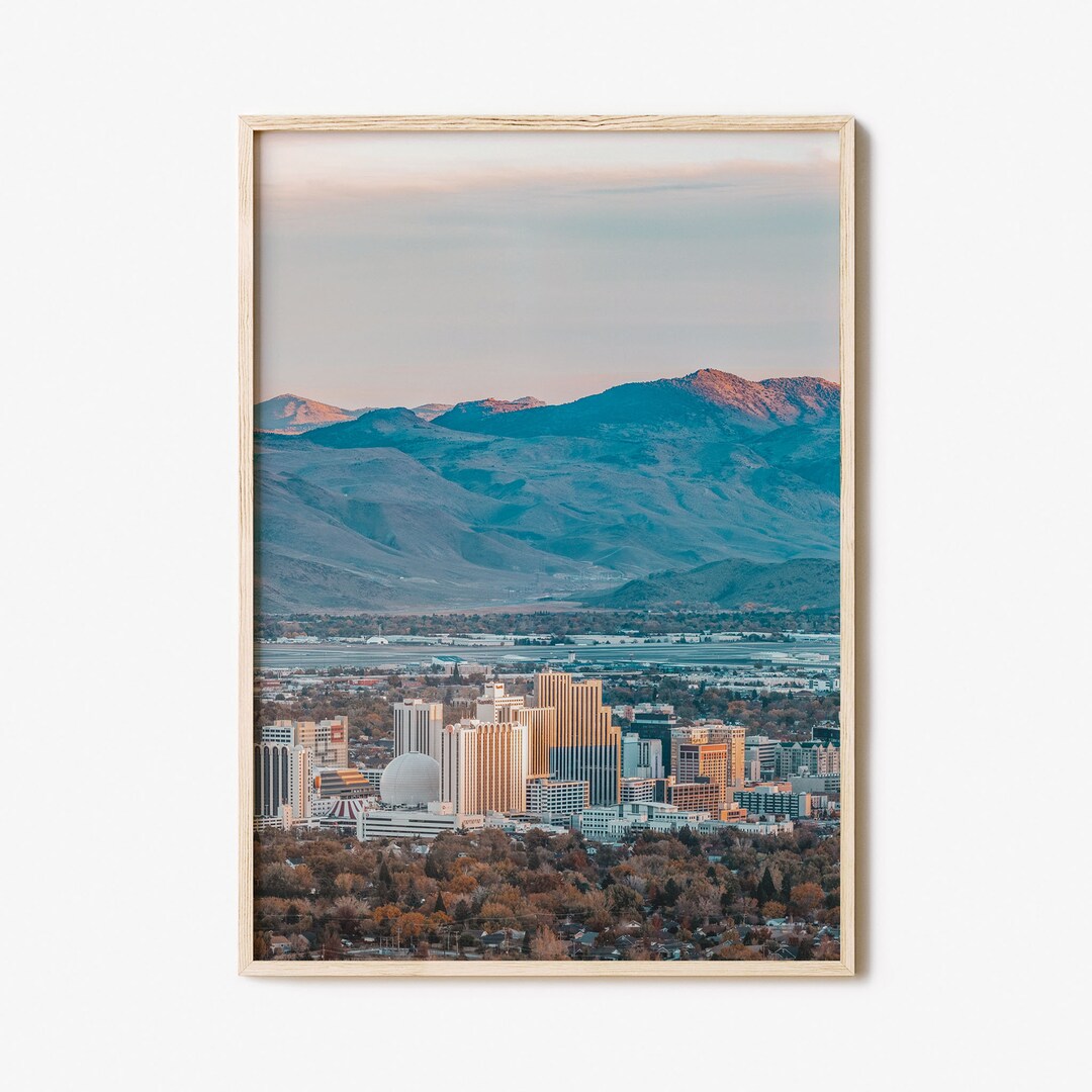 Reno Colorful Poster Print Reno Photo Wall Art Reno Wall Etsy