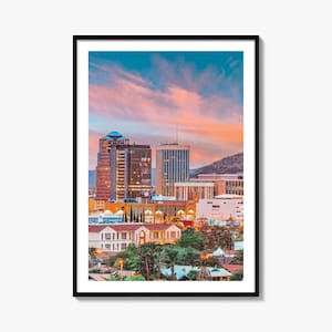 Tucson Colorful Poster Print No 1, Tucson Photo Wall Art, Tucson Wall Decor, Tucson Travel Print, Tucson Street Map Poster, City Map
