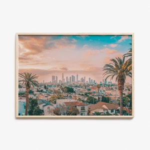 Los Angeles Colorful Poster Print Horizontal, Los Angeles Photo Wall Art, Los Angeles Wall Decor, Travel Print, Street Map Poster, City Map