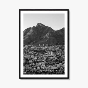 Kapstadt Foto Poster Nr. 2, Kapstadt Schwarz-Weiß-Kunst, Kapstadt Fotografie, Kapstadt Reise, Kapstadt Karte Poster