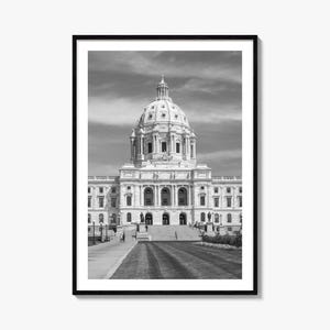 Impressão de pôster fotográfico de Minnesota nº 1, arte de parede em preto e branco de Minnesota, fotografia de parede de Minnesota, viagem, pôster com mapa de Minnesota