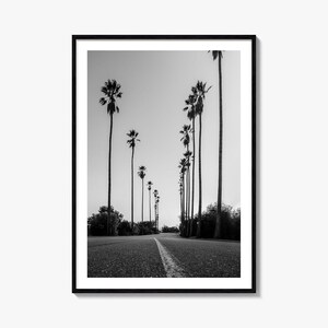 Póster fotográfico de Los Ángeles n.º 2, arte en blanco y negro de Los Ángeles, fotografía mural de Los Ángeles, viajes a Los Ángeles, póster de mapa