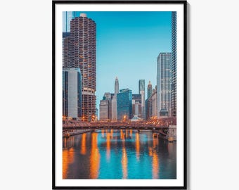 Chicago Skyline Fine Art Photo Print, Illinois Poster Wall Decor