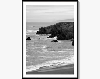 Bodega Bay Black and White Fine Art Photo Print, Sonoma Coast California Poster