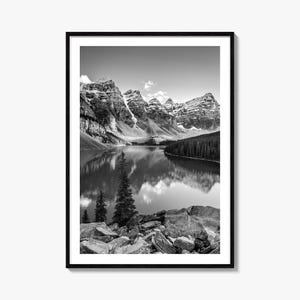 Rocky Mountain Nationalpark Foto-Poster, Rocky Mountain Schwarz-Weiß-Wandkunst, Rocky Mountain Wand Fotografie, Karte Poster