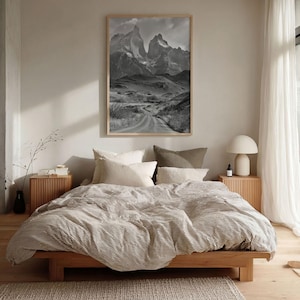 Torres del Paine Black and White Fine Art Photo Print, Patagonia Chile, Lake Pehoe image 12