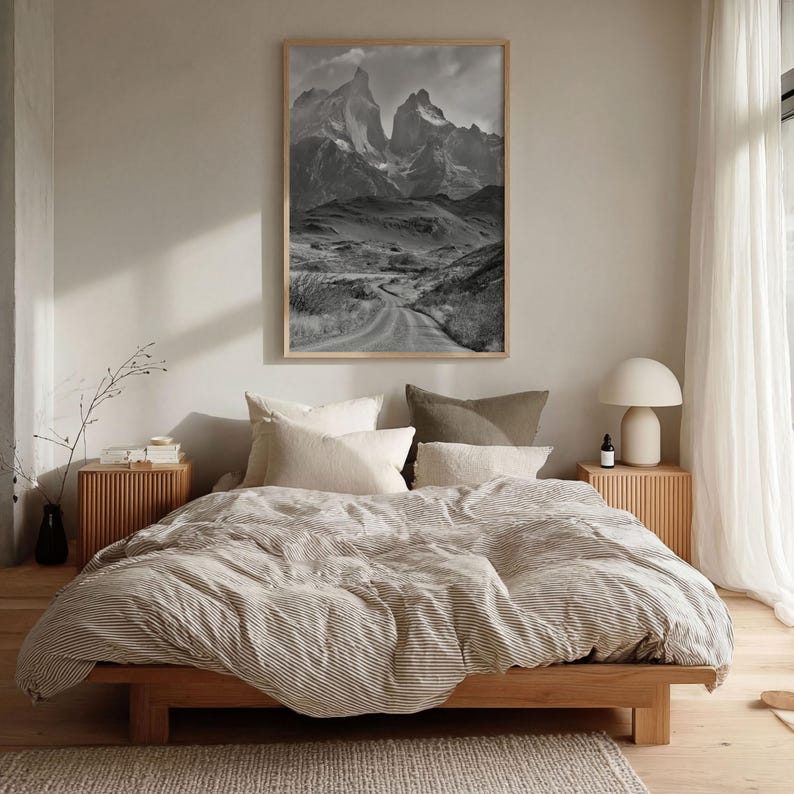 Torres del Paine Black and White Fine Art Photo Print, Patagonia Chile, Lake Pehoe image 12