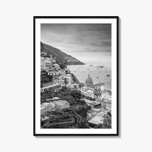 Positano Foto Poster Druck Nr. 1, Positano Schwarzweiß Wandkunst, Positano Fotografie, Positano Reise, Positano Karte Poster