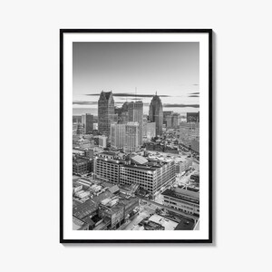Detroit Foto Poster Nr. 1, Detroit Schwarz-Weiß-Wand-Kunst, Detroit Wand Fotografie, Detroit Reise, Detroit Karte Poster