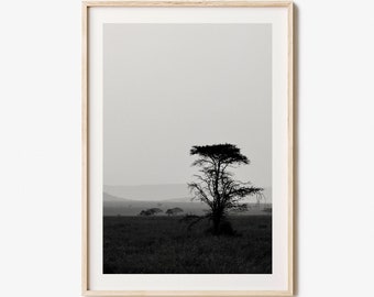 Africa Photo Poster Print, Africa Black and White Wall Art, Africa Wall Photography, Africa Travel, Africa Map Poster