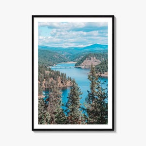 Fotografía artística del lago Coeur d'Alene, póster de Idaho para decoración de pared.