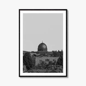 Jerusalem Foto Poster Druck, Jerusalem Schwarzweiß Kunst, Jerusalem Mauer Fotografie, Jerusalem Reise, Jerusalem Karte Poster