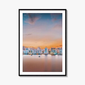 Sarasota kleurrijke poster print nr. 1, Sarasota fotokunst, Sarasota muur decor, Sarasota reizen print, Sarasota stratenplan poster, stadsplattegrond