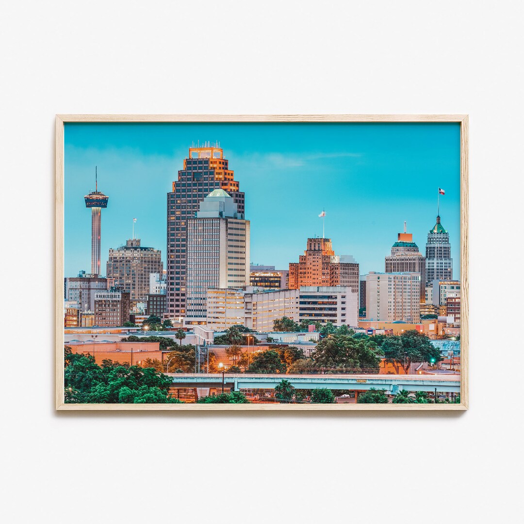San Antonio Colorful Poster Print Horizontal, San Antonio Photo Wall