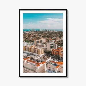 Coral Gables kleurrijke poster print nr. 1, Coral Gables fotokunst, Coral Gables decor, reizen print, Coral Gables stratenplan poster, stadsplattegrond