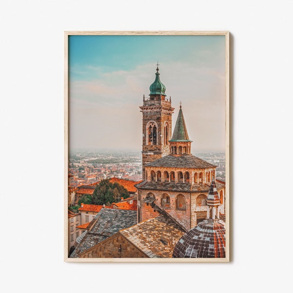 Bergamo Colorful Poster Print, Bergamo Photo Wall Art, Bergamo Wall Decor, Bergamo Travel Print, Bergamo Street Map Poster, City Map