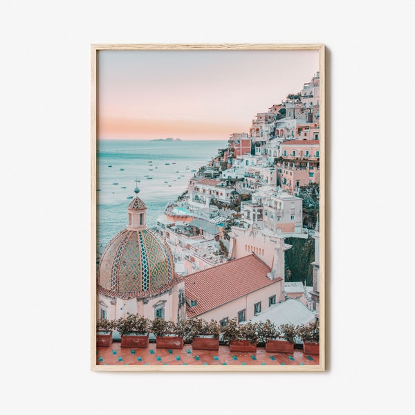 Positano Colorful Poster Print No 1, Positano Photo Art, Positano Wall Decor, Positano Travel Print, Positano Street Map Poster, City Map