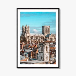 Kleurrijke posterprint York Engeland, York Photo Wall Art, York Wall Decor, York Travel Print, York Street Map Poster, stadsplattegrond