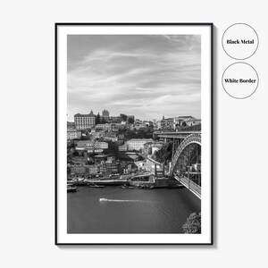 Porto Skyline schwarz weiss Fine Art Foto, der Douro Fluss Portugal Poster Bild 9