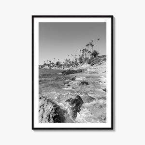 Laguna Beach Foto Poster Druck Nr. 1, Laguna Beach Schwarz Weiß Wandkunst, Laguna Beach Wand Fotografie, Reise, Karte Poster