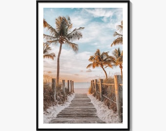 Kunstdruck „Key West“, Poster „Smathers Beach“, Wanddekoration für die Florida Keys