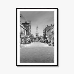 Burlington Vermont Foto Poster Druck, Burlington Schwarzweiß Kunst, Burlington Fotografie, Burlington Reise, Burlington Karte Poster