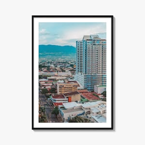 Impressão de pôster colorido de San Jose Costa Rica, foto de San José, decoração, impressão de viagem, pôster de mapa de rua de San Jose