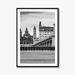 St Augustine Foto Poster Druck, St. Augustine Schwarz Weiß Wandkunst, St Augustine Wand Fotografie, Reise, Karte Poster
